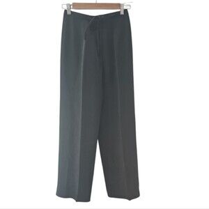 Vintage 100% Silk Wide Leg Trousers Sz 2P Fully Lined Minimalist Careerwear